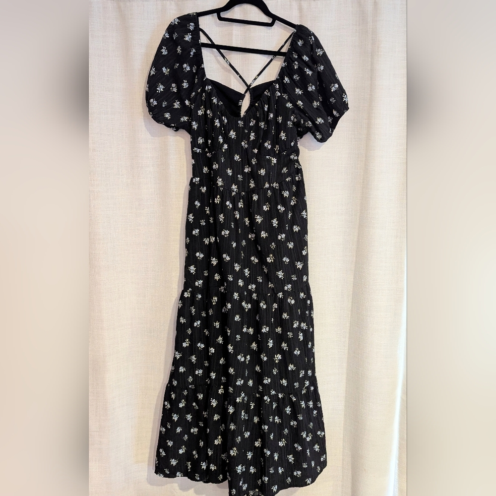 Abercrombie & Fitch Black Floral Maxi Dress